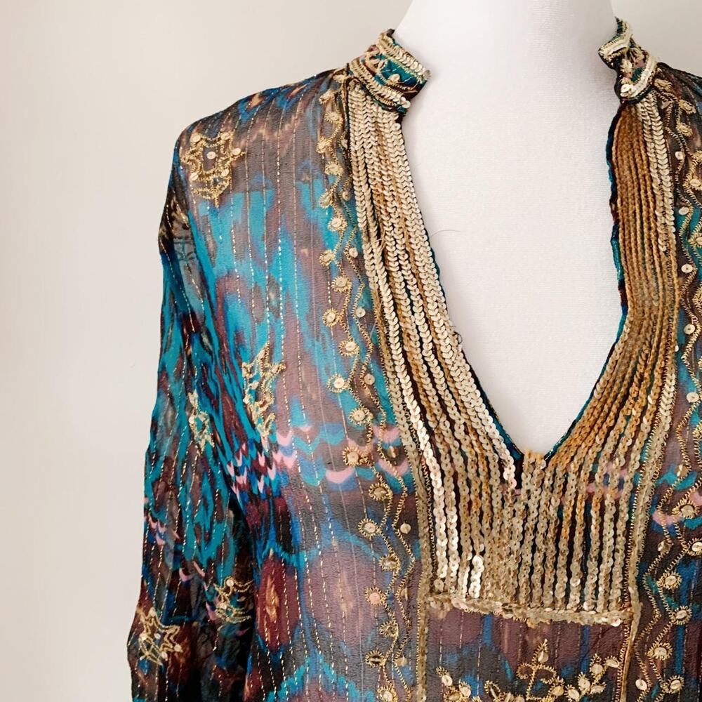 Y2K Z.B.D Design Silk Tunic - Picture 3 of 5